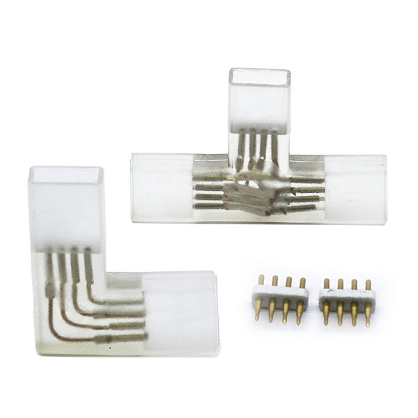 L shape Bends and T shape branches 4-PIN high voltage led strip lights Bifurcation fast connectors L shape Bends and T shape branches 4-PIN high voltage led strip lights Bifurcation fast connectors